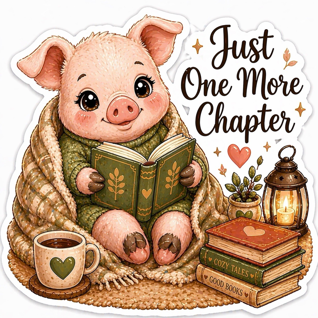 13pc Cute Book Lover Sticker Set Farm Animals Cozy Reading Planner Laptop Decals