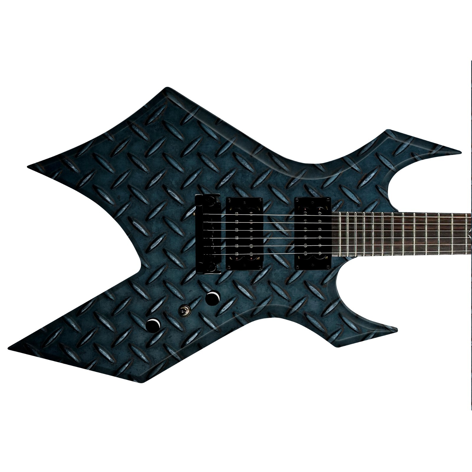 Guitar/Bass Skin Wrap Laminated Vinyl Sticker Decal Black Diamond Plate GS184