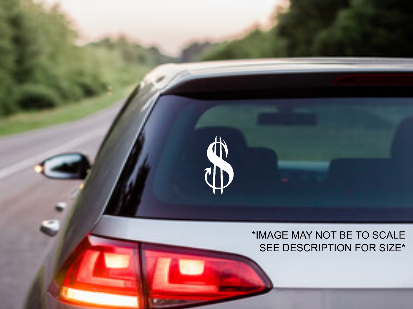 Devil Dollar Sign Decal, Evil Dollar Symbol, funny sticker, you choose color