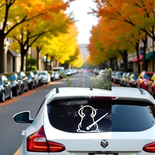Reflective White Rear Wiper Decal Dog Stickers for Cars Funny Animal Dog
