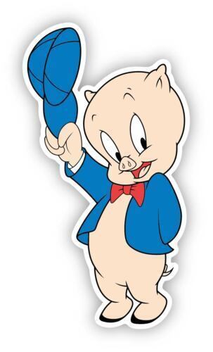 Porky Pig Cartoon Sticker Decal