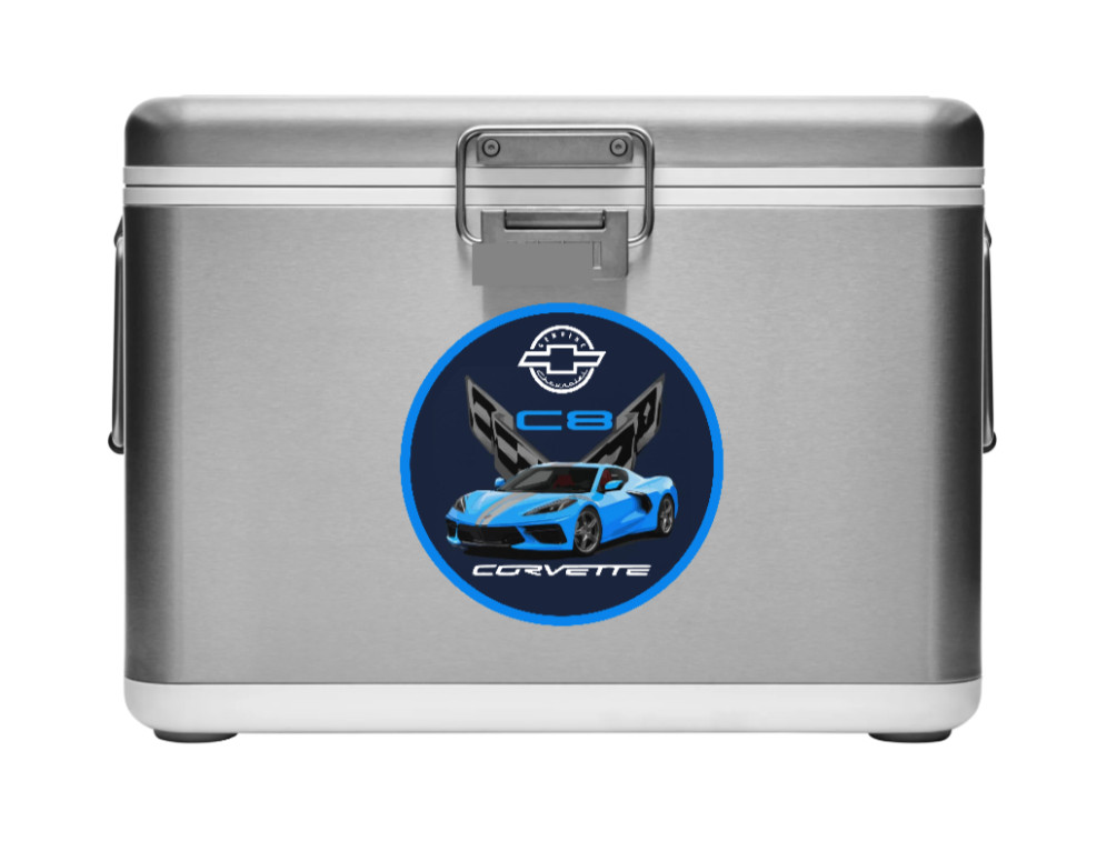 Car Classics "Corvette C8" – 4" Handcrafted Vinyl Decal Cooler Vehicle Laptop 26