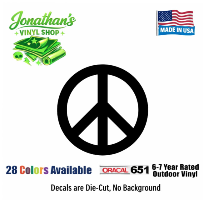 Peace Sign Sticker Decal Vinyl Love Symbol Car Window Bumper Hippie Made in USA