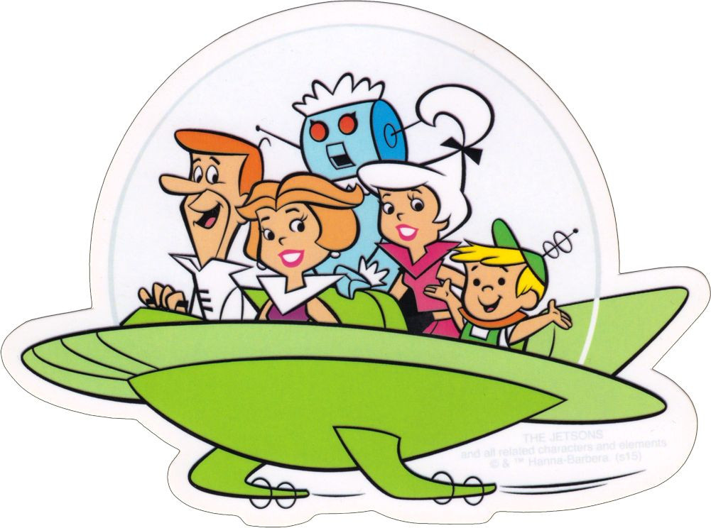 Sticker – Jetsons Family Space Ship Cartoon Retro 60s 80s TV Die Cut Decal 15916