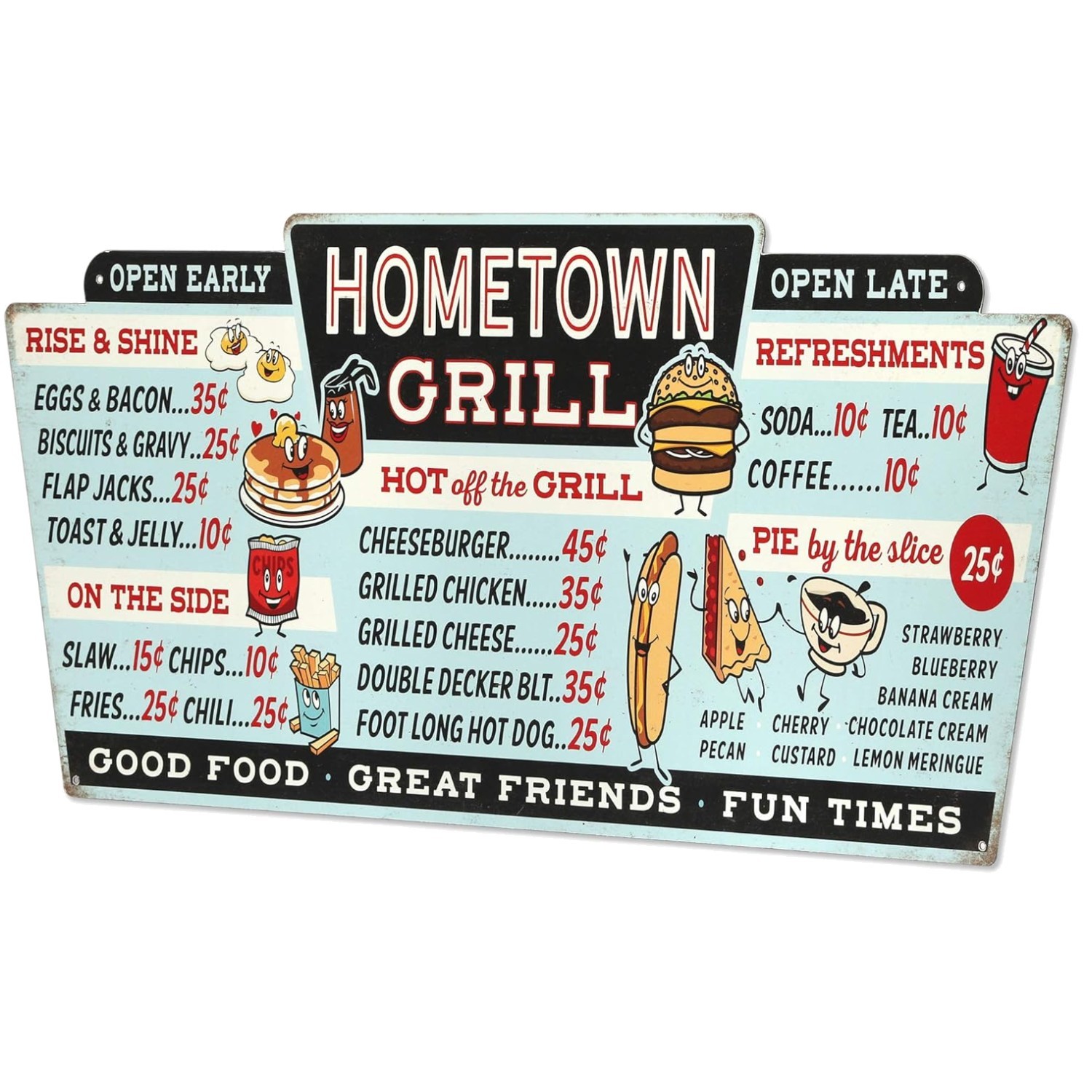 Vintage Distressed Menu Sign for Kitchen – Large Size