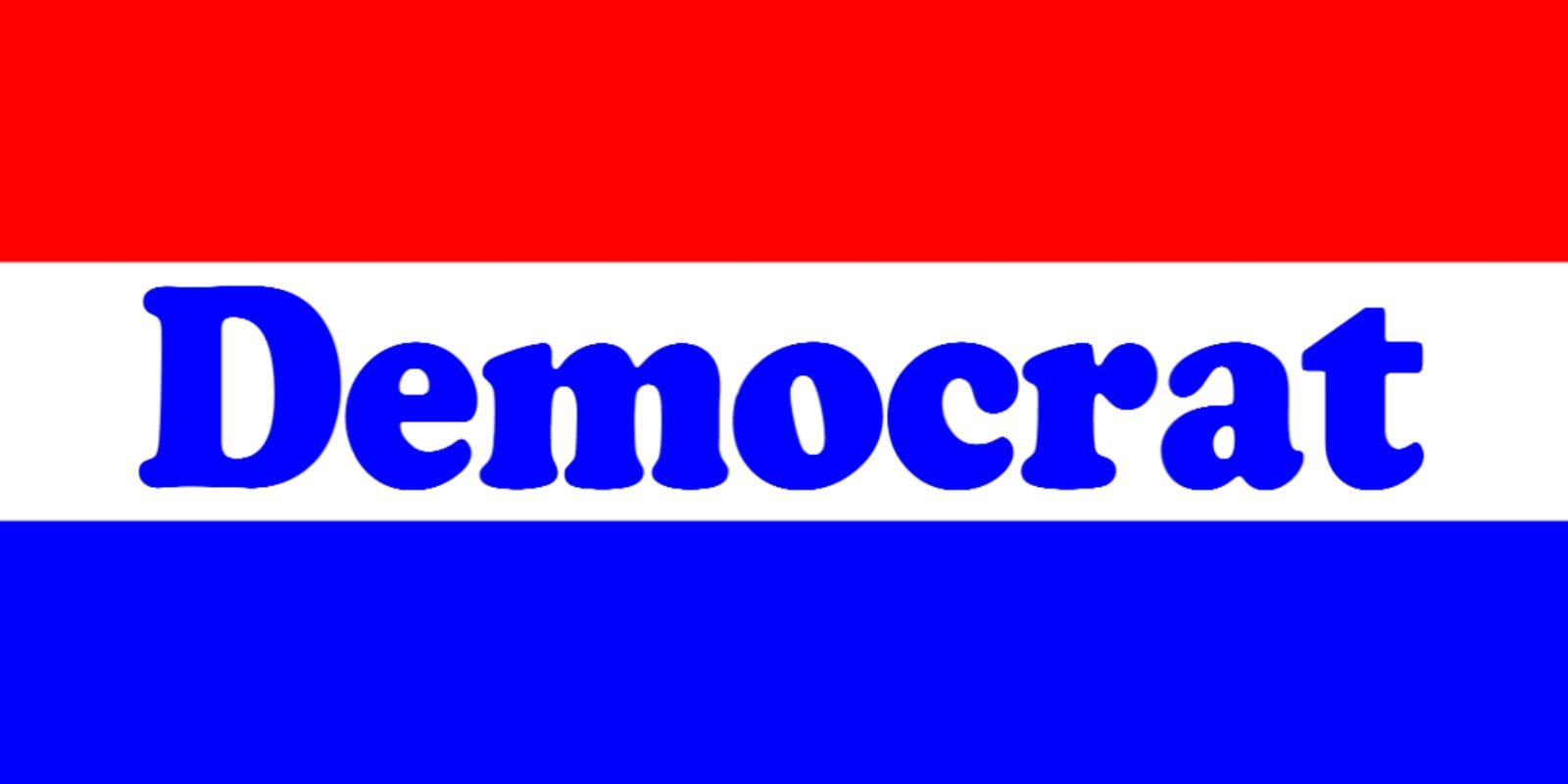 Proud Democrat Red, White, Blue 3 x 6 Political Sticker.