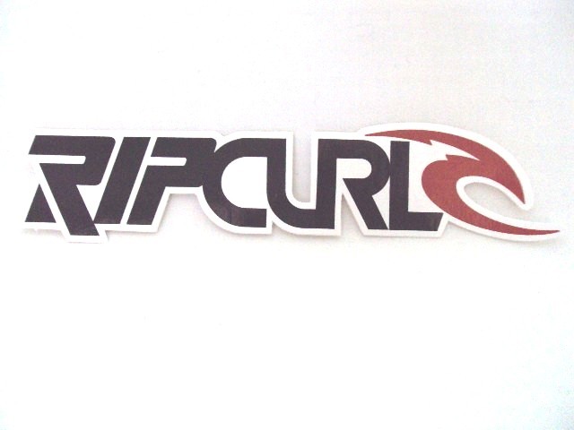 RIP CURL SURFING SURF DECALS STICKERS 7" X 1.25" BLACK/RED OR WHITE/RED