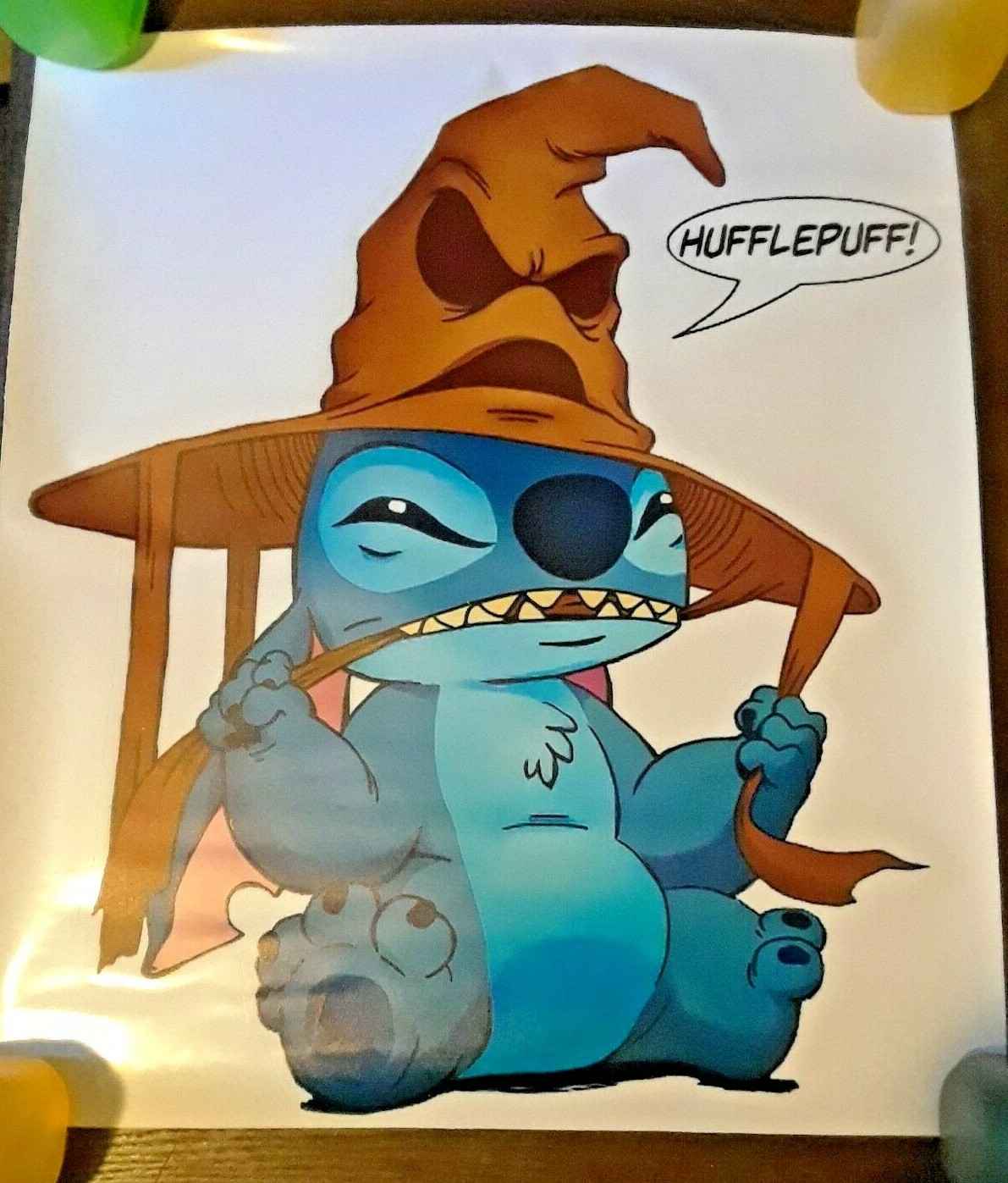 Baby stitch large wall decal vinyl sticker. with Harry Potter hat. wall art