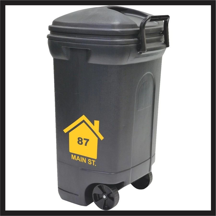 Custom Trash Can Address Stickers House Number Decal 6" 8" 10" 5yr Outdoor Vinyl