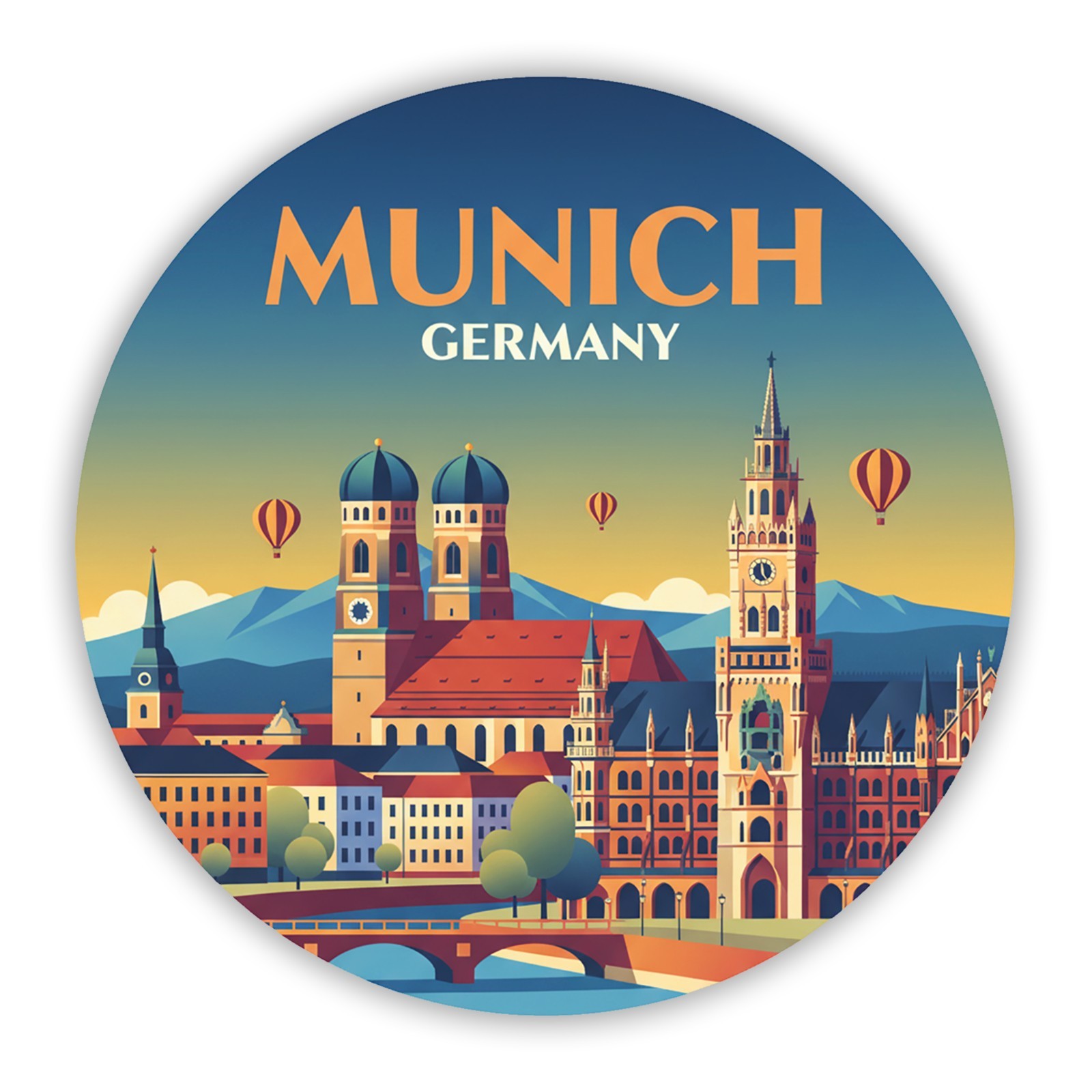Munich Germany Vintage Travel Sticker Die Cut Waterproof Vinyl Laptop Decal