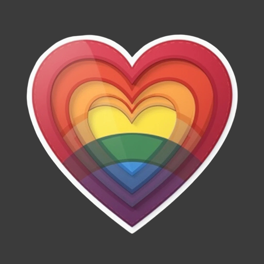 Gay pride sticker vinyl decal equality awareness support rainbow heart colorful