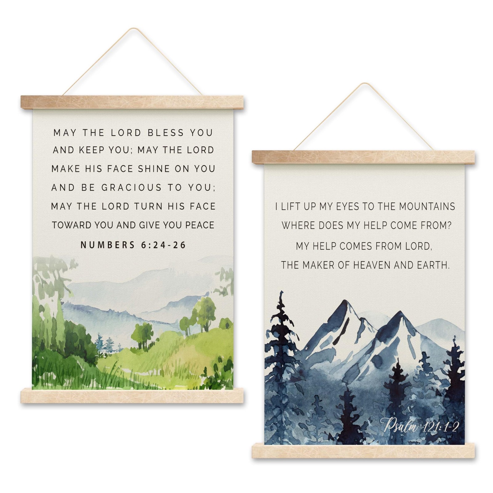 HEZNZXQ Bible Verse Hanging Flag, Inspirational Christian Canvas Wall Art For…