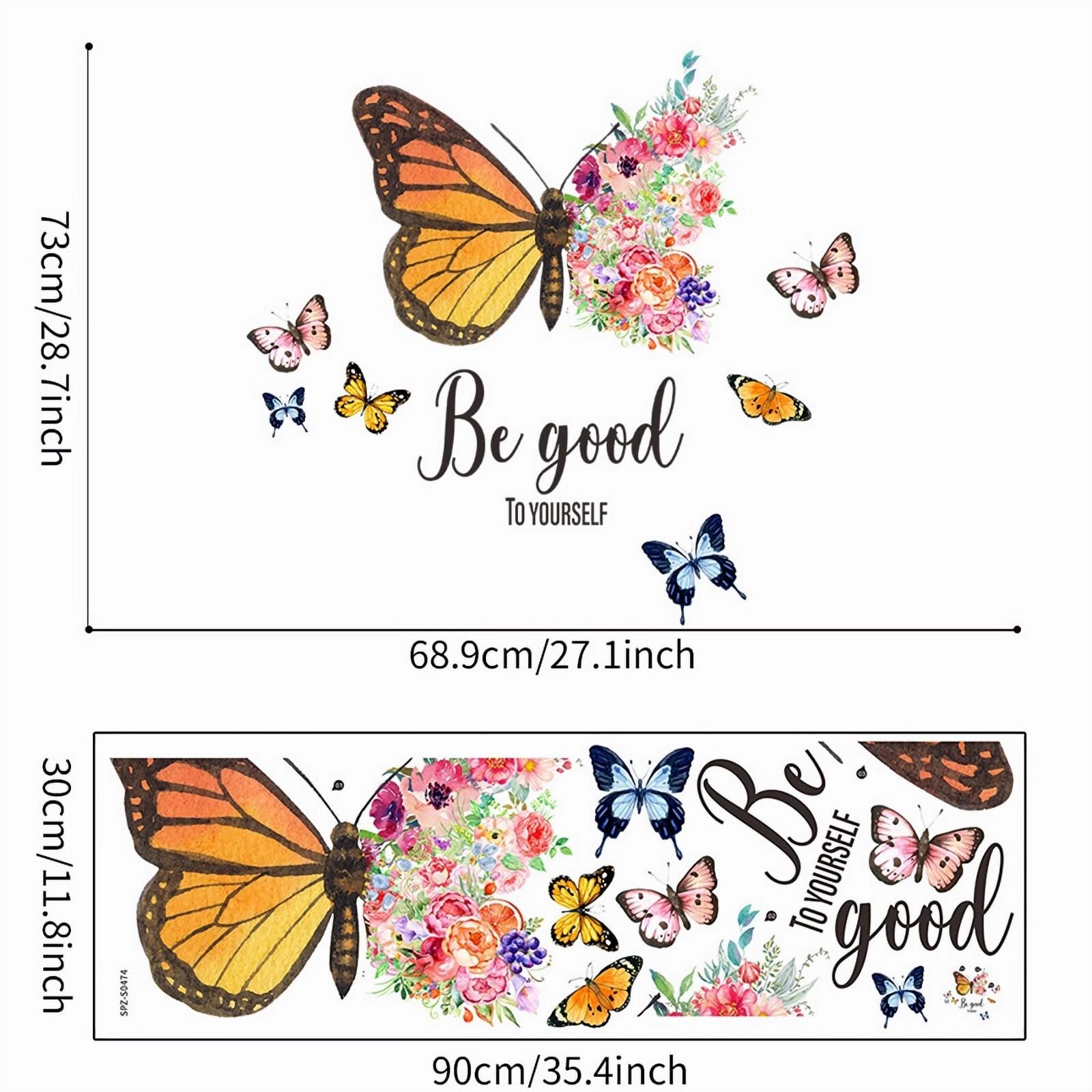 Gorgeous Butterfly and Colorful Flowers Wall Stickers, sacinora Yellow Pink B…