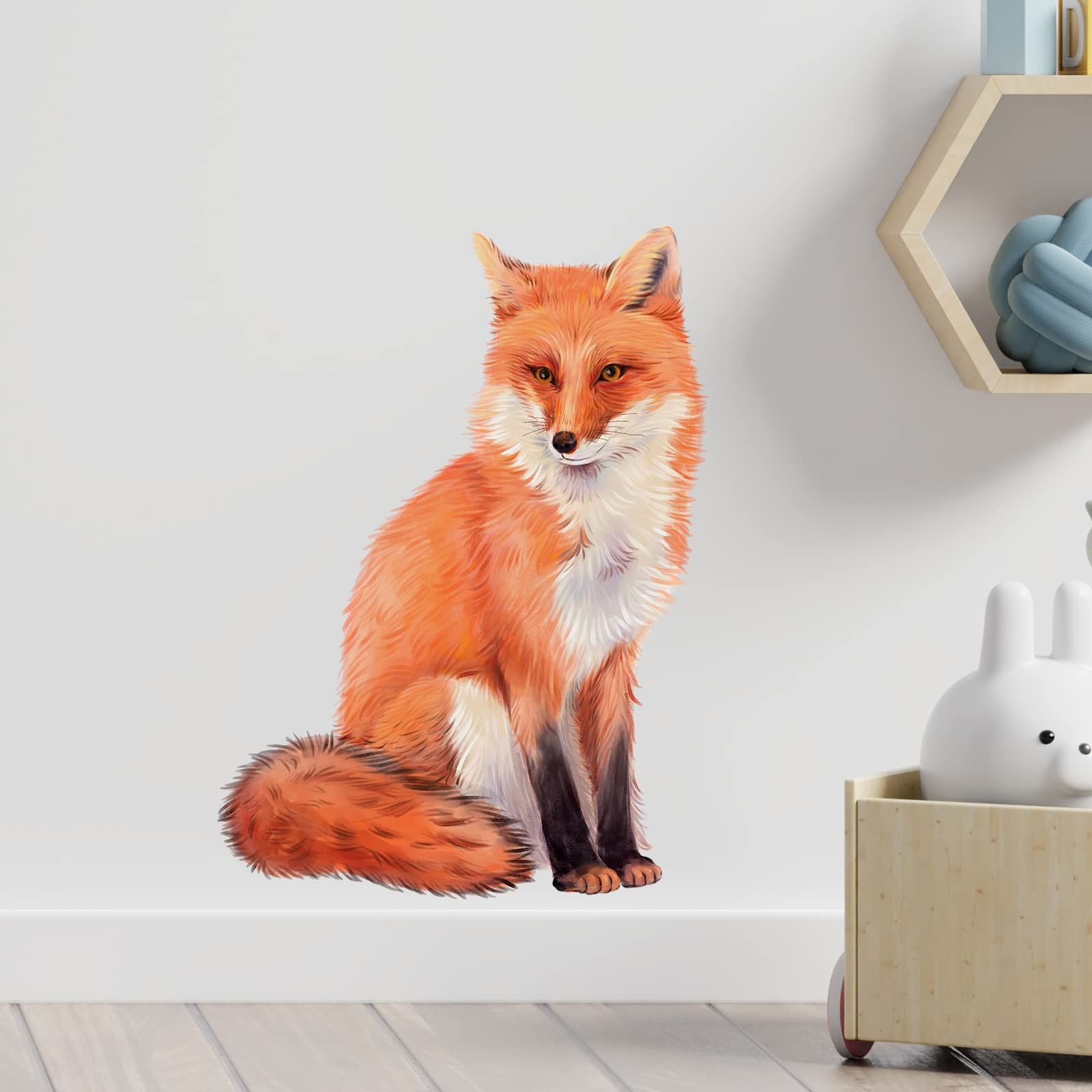 RoyoLam Red Fox Wall Decal Animal Wall Sticker | Removable waterproof peel an…