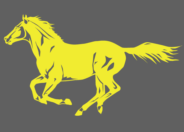 Horse Stallion Galloping #3, 4-21" Outdoor Die Cut Vinyl Decal Sticker