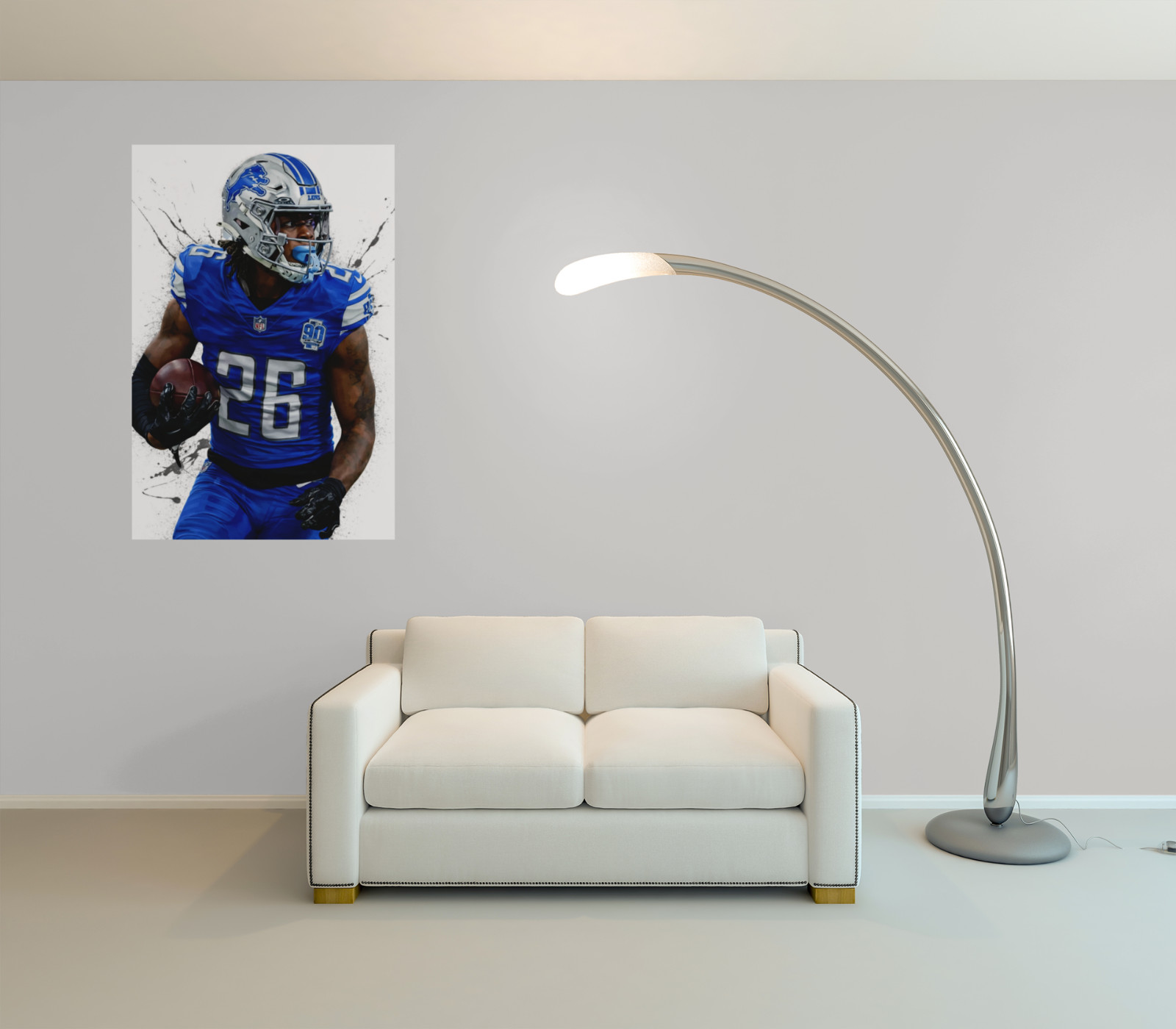 Detroit Football Running Back Wall Vinyl Decal Poster Print Removable Adhesive G