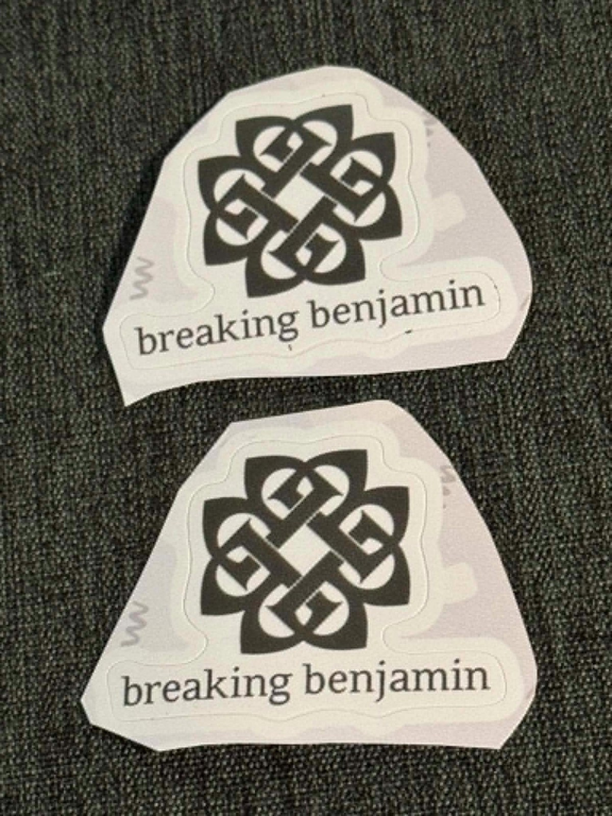 Lot (2) BREAKING BENJAMIN 1 1/2" x 2" Band Stickers White Black FAST! FREE SHIP!