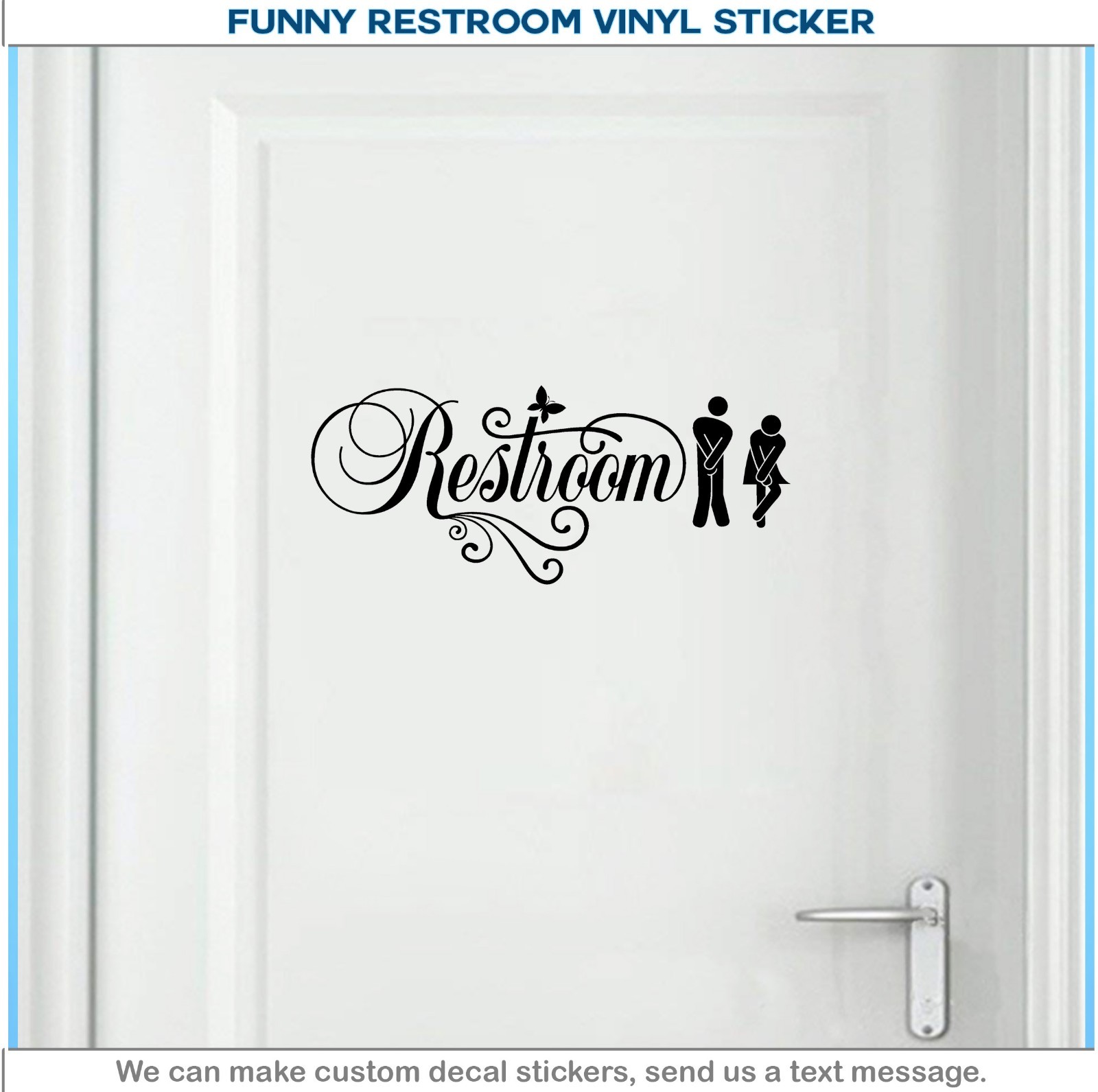 Restroom vinyl Sticker door Bathroom Sign Men Women Restroom Art Decal 067