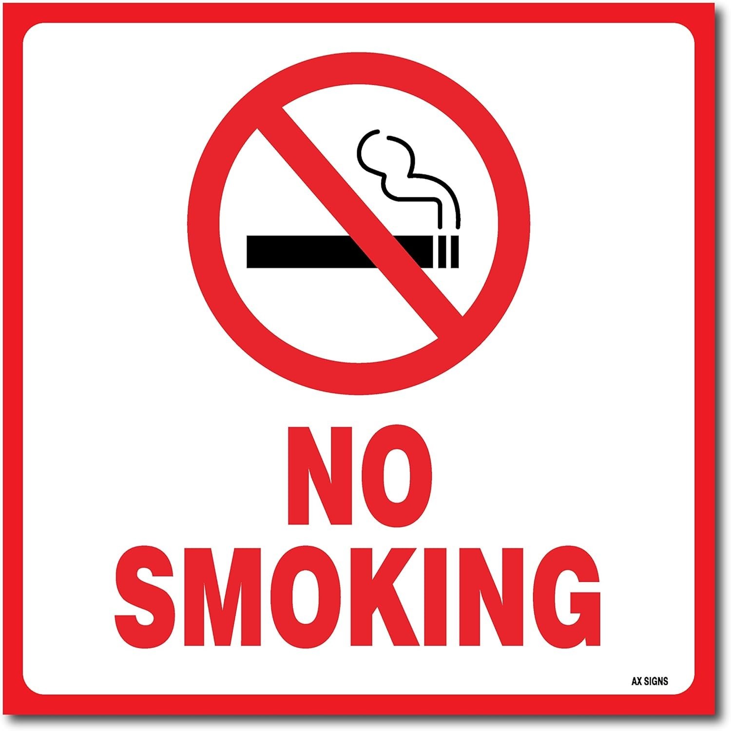 (4 Pack) No Smoking Sticker 5.5 X 5.5 Inches