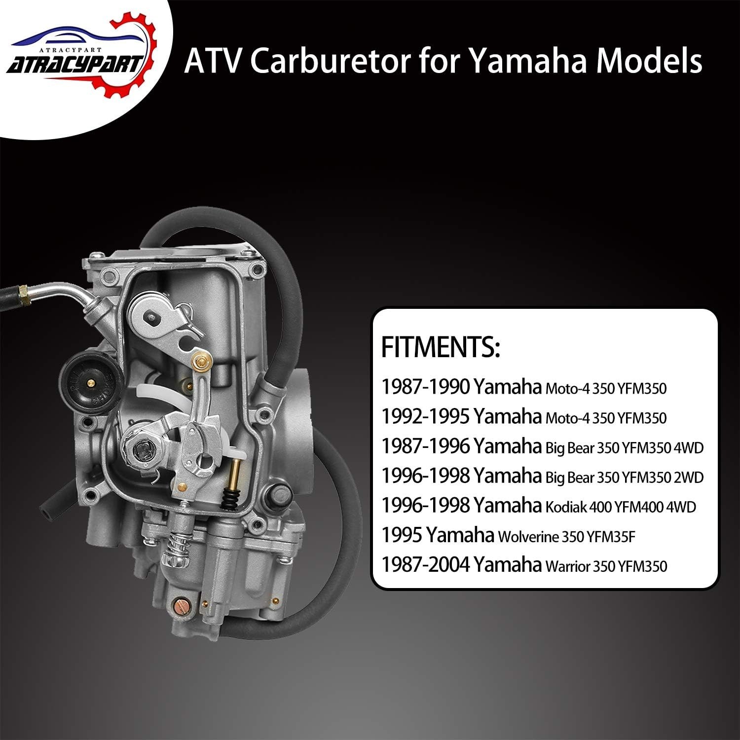 Yamaha ATV Carburetor Moto-4 350 YFM350 Warrior Big Bear Kodiak Wolverine