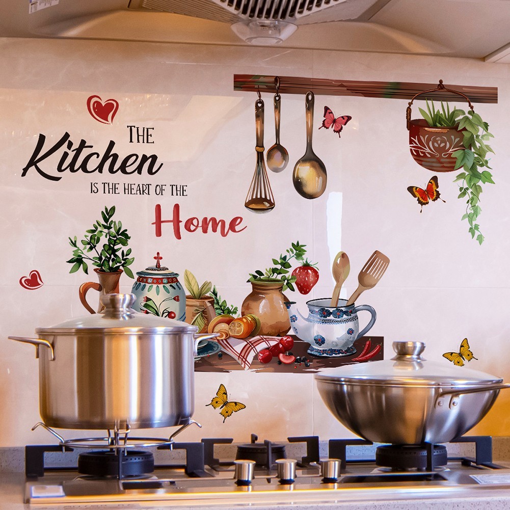 Restaurant kitchen home kitchen background wall decoration wall stickers