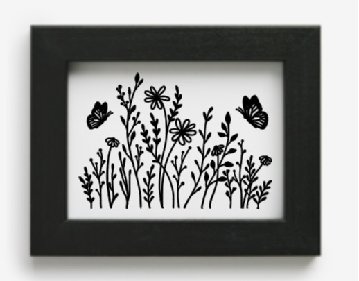 Boho Wildflowers & Butterflies Vinyl Decal Sticker Car Truck Window Wall Art