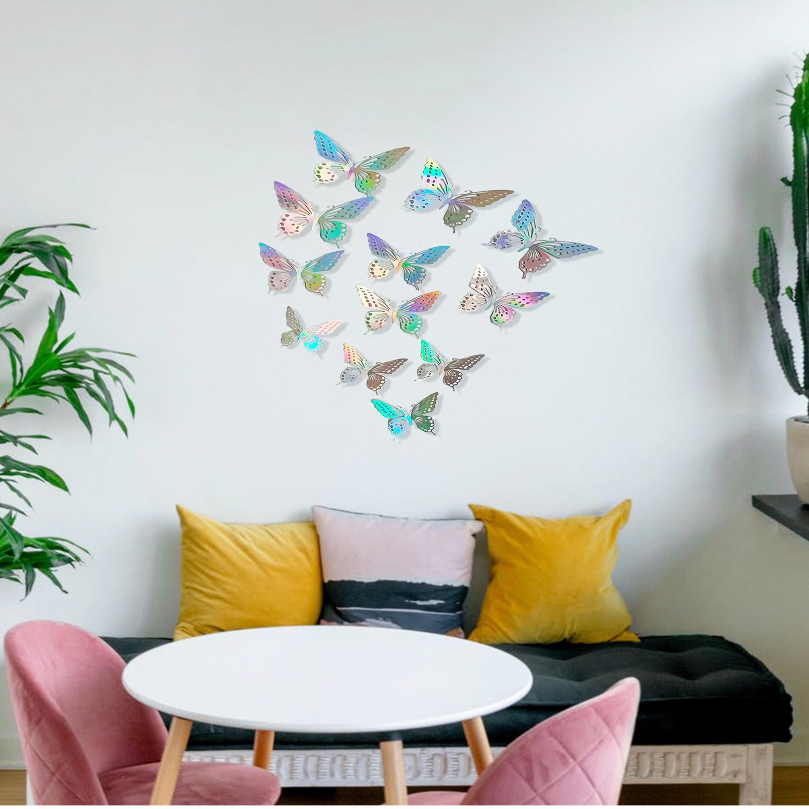1-12Pcs Wall Stickers Double-layerd Shape Wall Decal 3D Cut-out