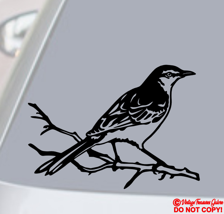 NORTHERN MOCKINGBIRD Vinyl Decal Sticker Car Window Wall Bumper Bird Animal Cute