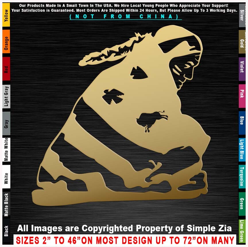 Native American Man Wrapped in Blanket Navajo Hopi Zuni NM AZ Sticker Decal