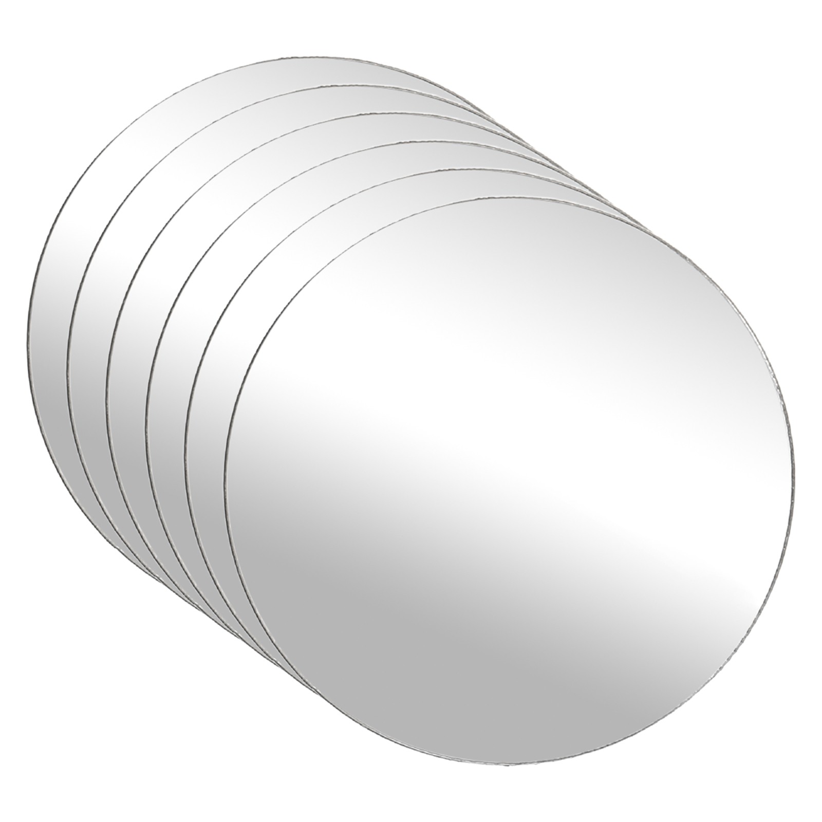 6Pcs Acrylic Mirror Sheet, 2" Circle Self Adhesive Mirror
