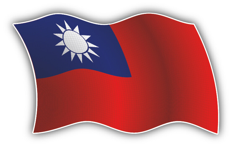 Taiwan Wavy Flag Car Bumper Sticker Decal