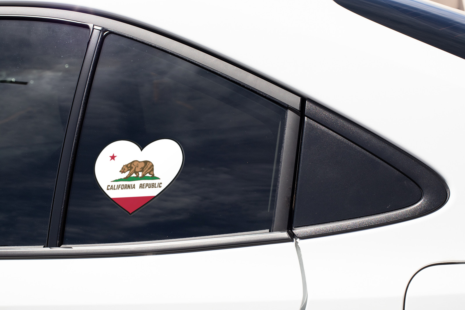 State of California Flag Heart Sticker Decal USA California State