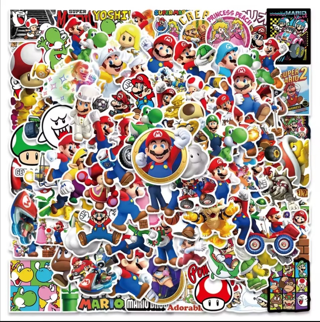 10 PCS Mario Party Super Mario Video Game Characters Stickers 2 BRAND NEW