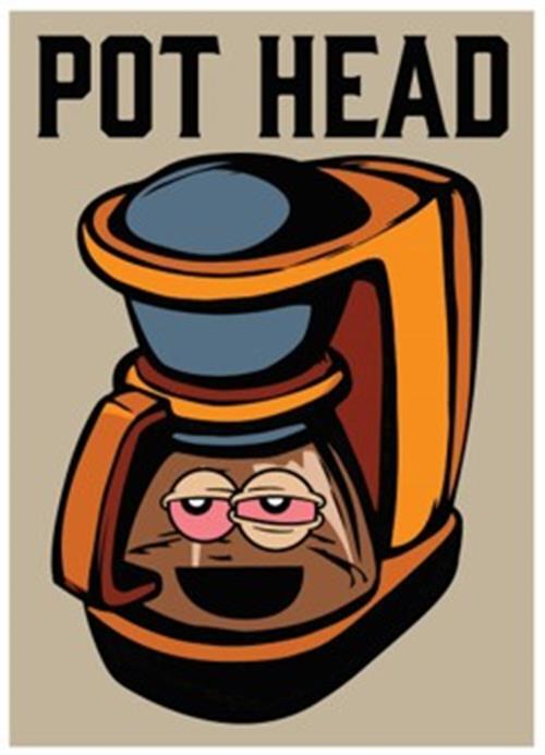 "POT HEAD" Funny Coffee Maker Kitchen Fridge Magnet – 3.5" x 2.5" Made in USA