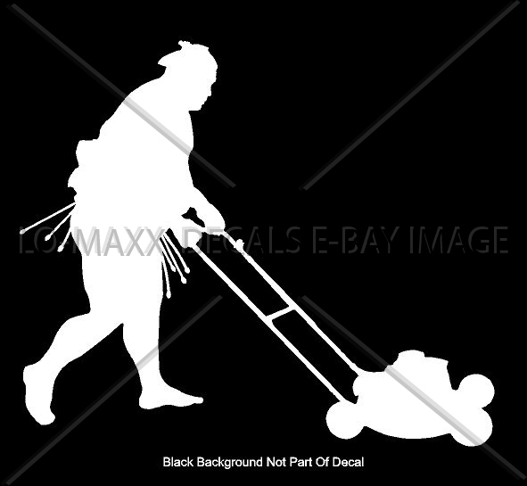 Sumo Wrestler Cutting Grass Lawn Maintenance Weekend Warrior Die Cut Vinyl Decal