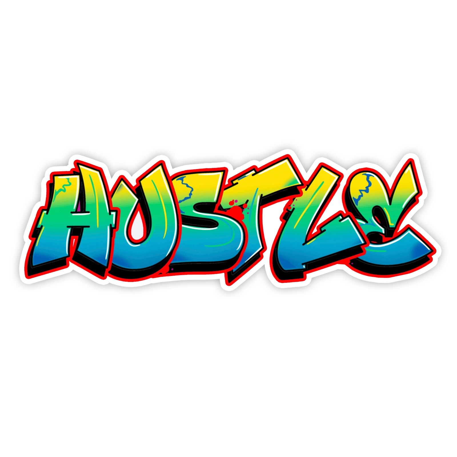 Hustle Graffiti Writing Sticker Decal Motivate Window Stickers Car Truck Office