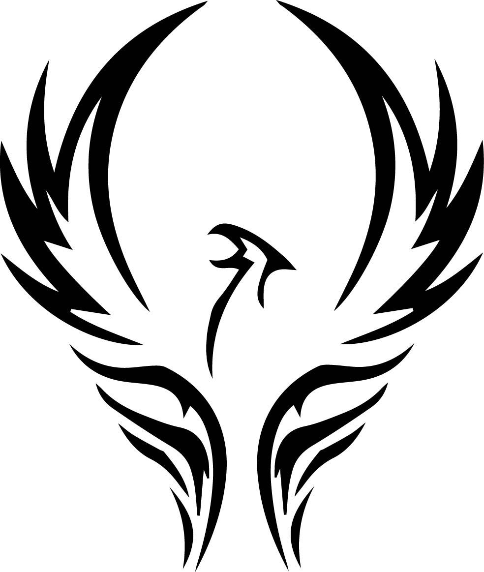 4.5 Inch Phoenix Decal Sticker Decor Dragon Griffin Bird Wings Flight Medieval