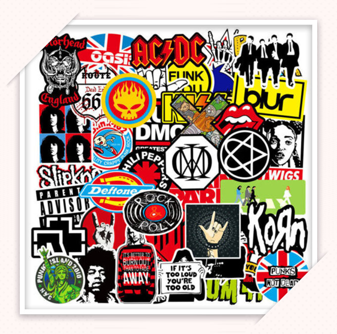 US 100 PCS Rock Band Stickers Lot Punk Music Heavy Metal Bands Sticker Decal