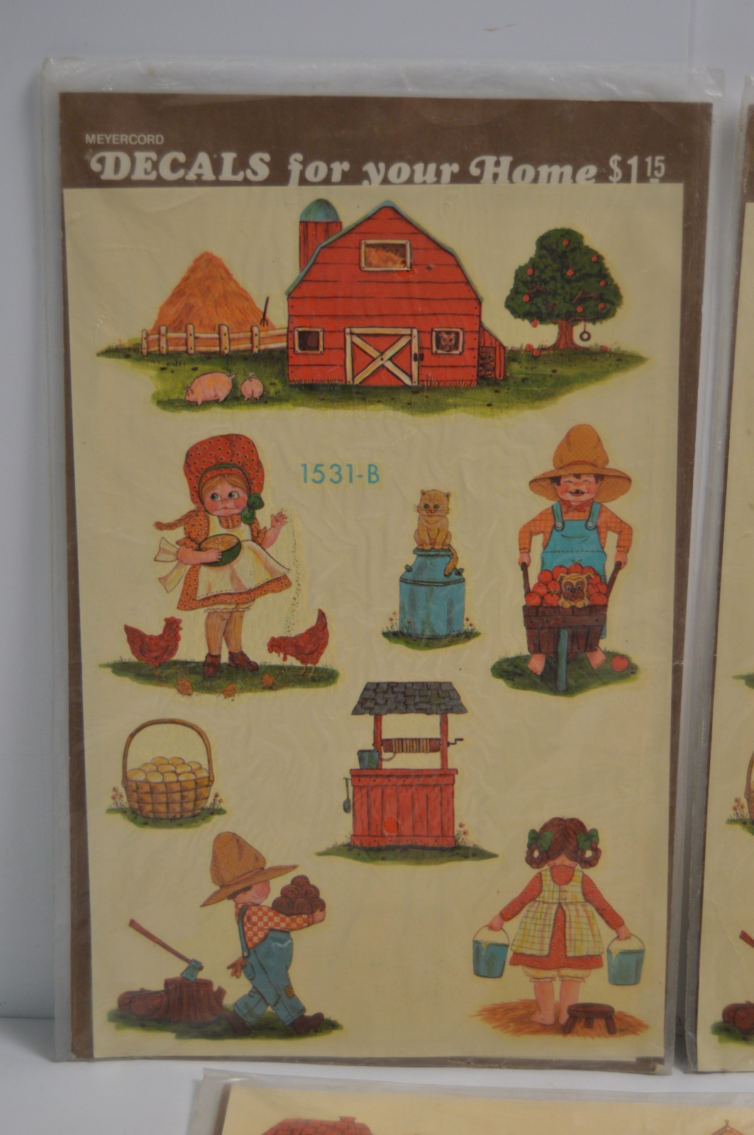 3 Vintage Meyercord Decals for Your Home Farm Barnyard Hometown Storefronts MCM