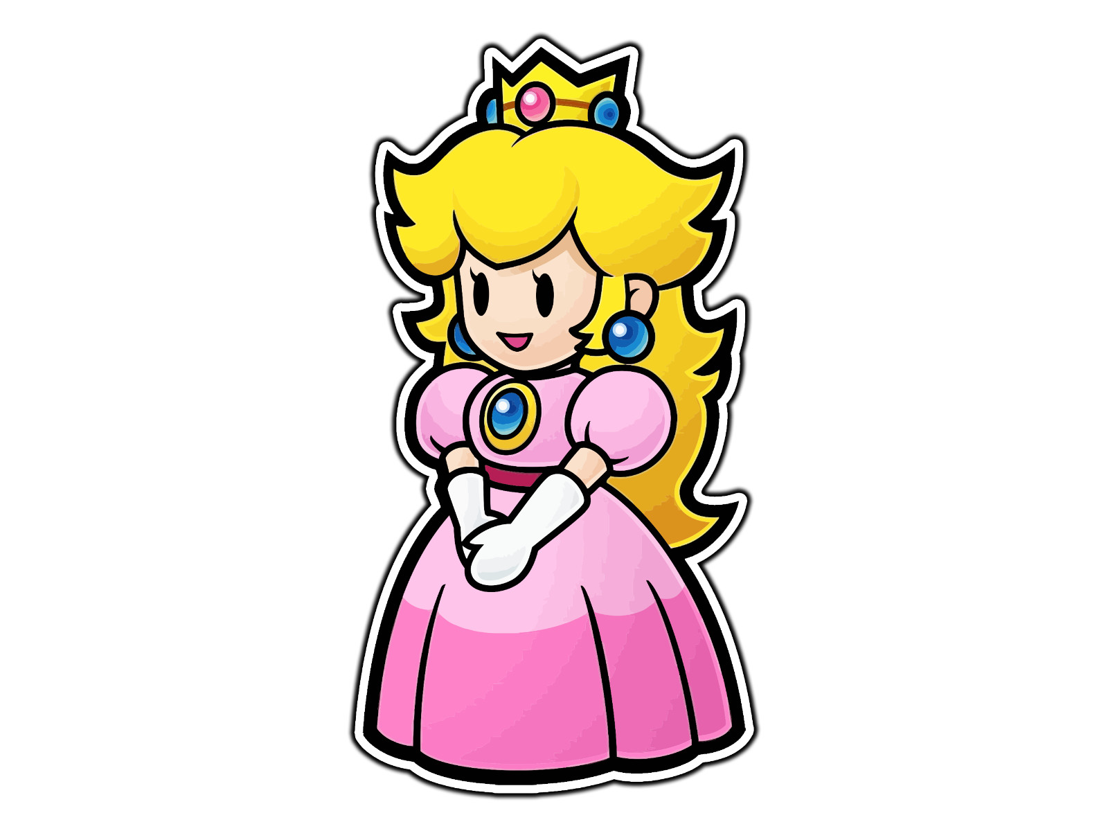 Paper Princess Peach 2D Waterproof Vinyl Sticker Decal Die-Cut