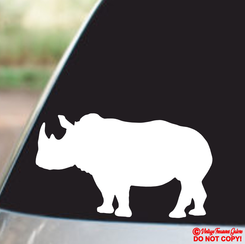 RHINOCEROS RHINO Vinyl Decal Sticker Car Window Wall Bumper LOVE AFRICA ANIMAL