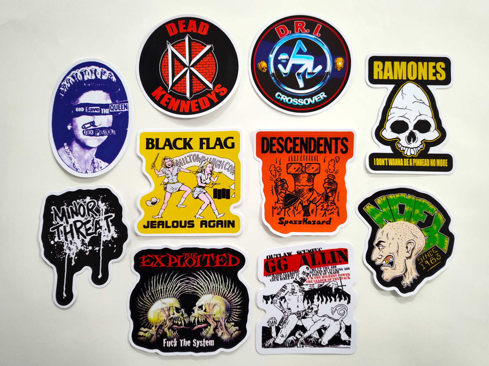 Punk Vinyl Sticker Pack (10) SET 25 rock band crust hardcore ska emo oi! punk
