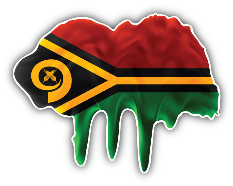 Vanuatu World Flag Blot Car Bumper Sticker Decal