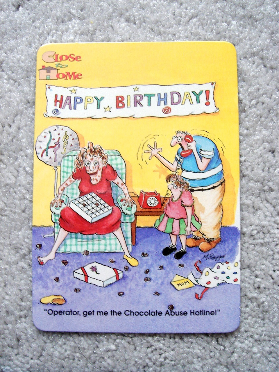 7 Magnet – 1995 Favorite Funnies 5” x 3.5” Greeting Card, Garfield, Vtg Rare