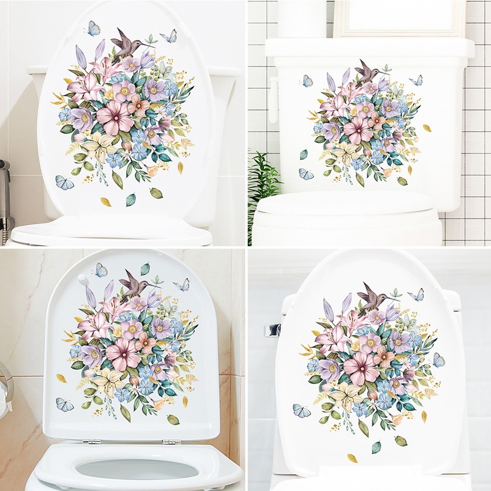 Lightweight Wall Sticker Flower 30*20cm Waterproof Harmless Hummingbird