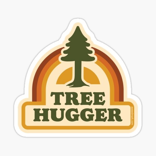 tree hugger sticker- Laptop Sticker / Water Bottle Sticker / Animals