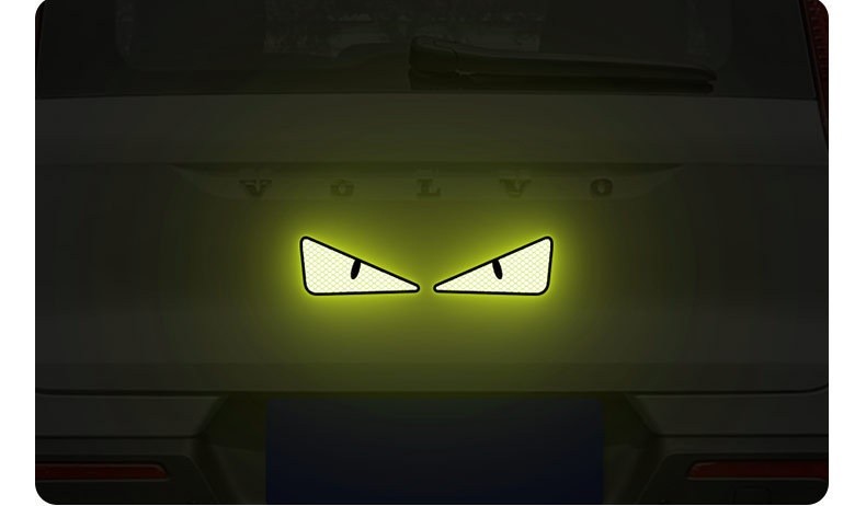 Green Big Eyes Car Sticker Wall Sticker Cartoon 3D Decal Sticker for Bike/ Car