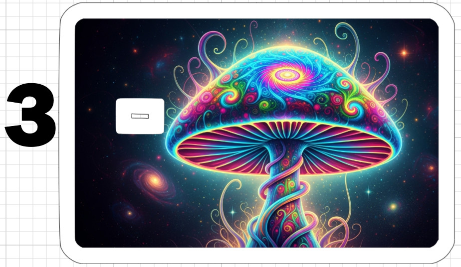 Acid Trip Magic Mushroom ATM Debit Credit Sticker Skin Trippy Retro Groovy Gift