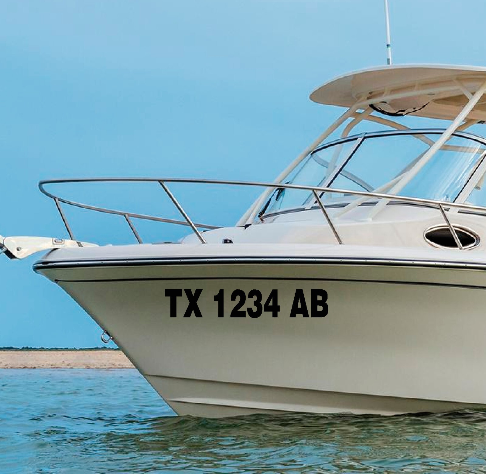 Custom Boat Registration Numbers Decals Jet Ski Marina Stickers : (Set of 2)