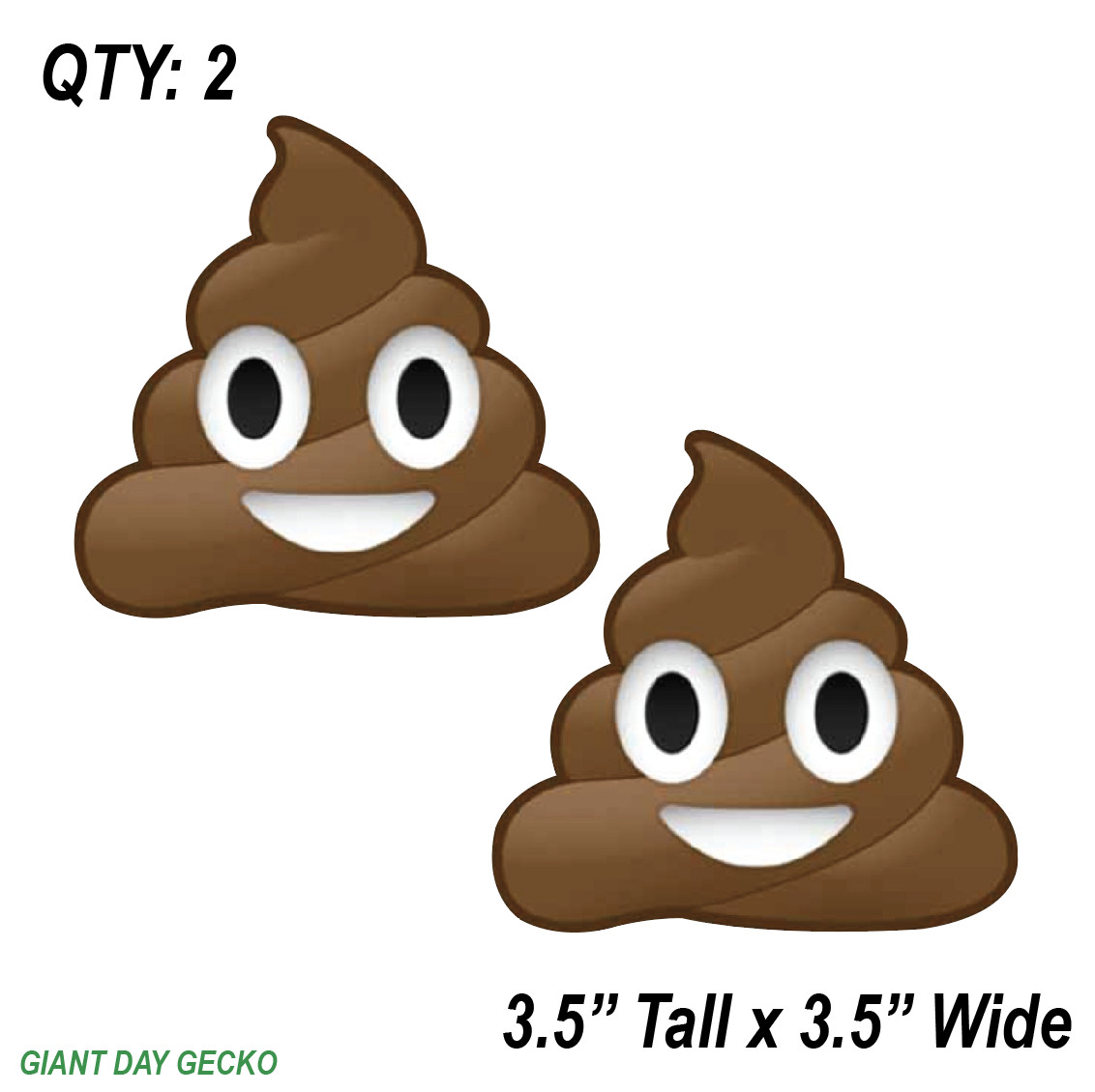(2) TWO POOP EMOJI Vinyl Decal Sticker For Car Laptop Skateboard NEW Cute!